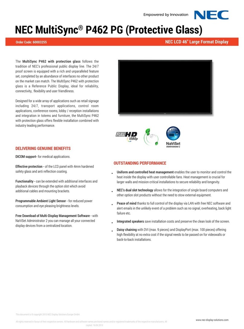 NEC MultiSync P462 PG User manual