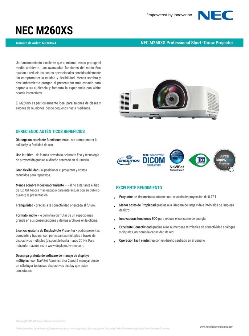 NEC M260XS User manual