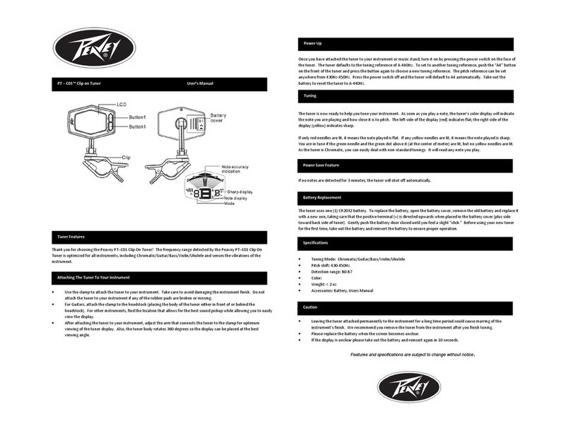 Peavey PT-C01 User manual