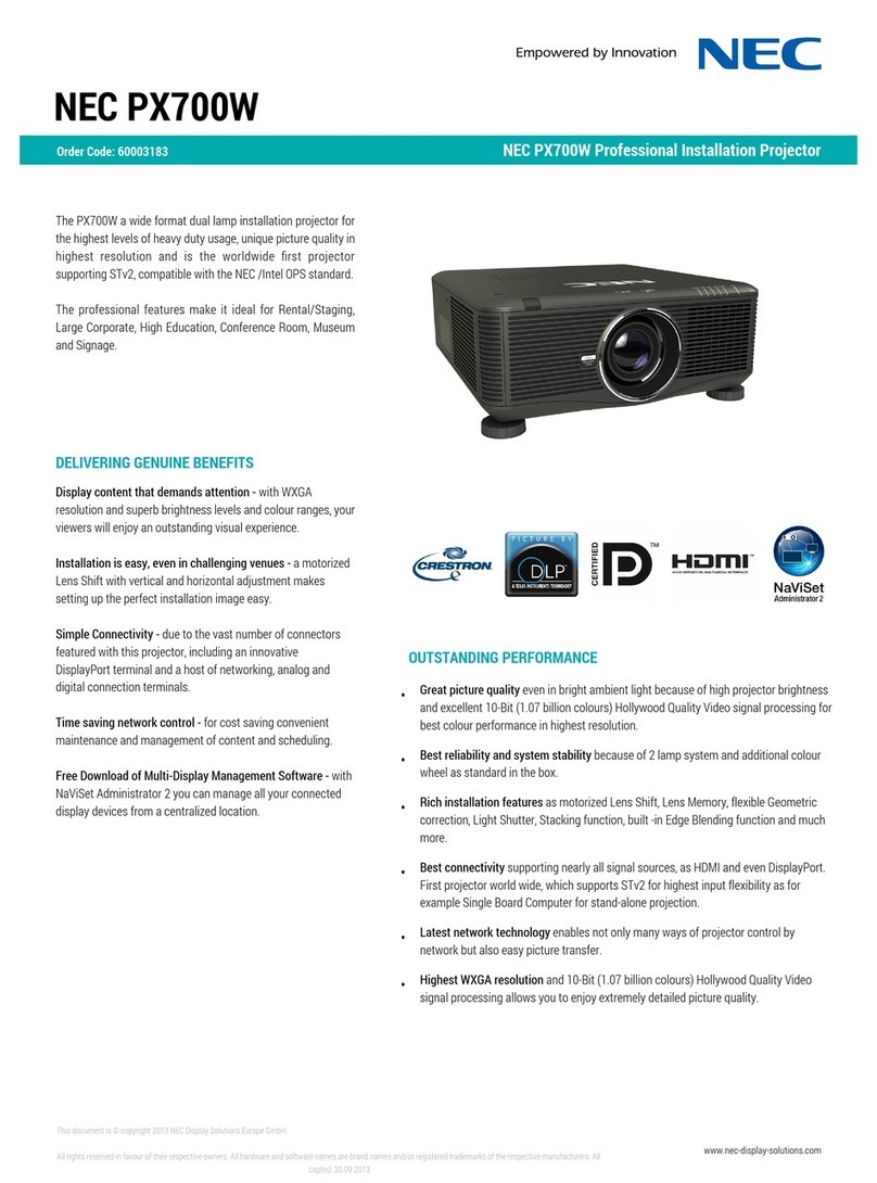 NEC PX700W specification