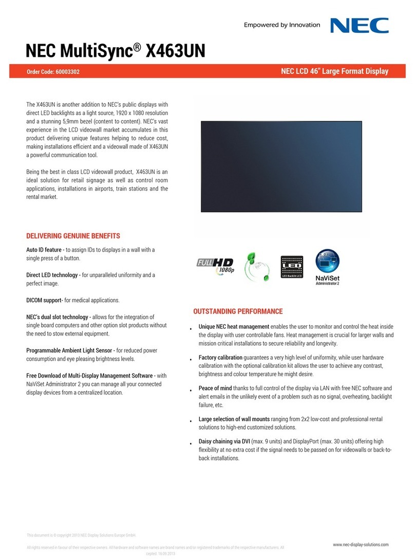 NEC MultiSync X463UN User manual