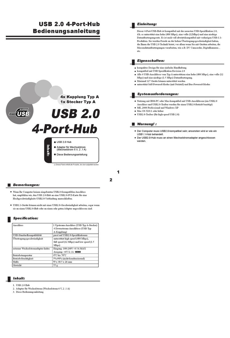 Hama USB 2.0 4-Port-Hub User manual Hama USB 2.0 4-Port-Hub User manual