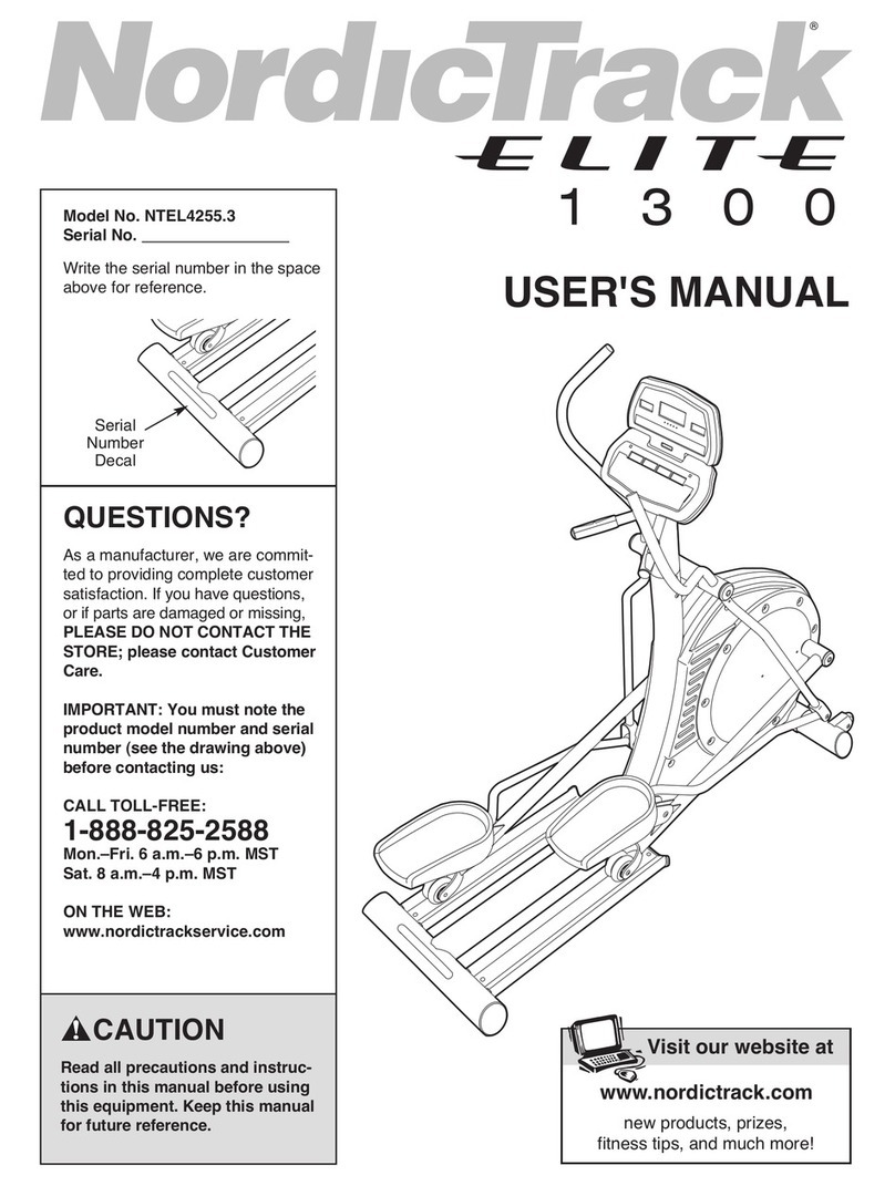 NordicTrack Elite 1300 Elliptical manual