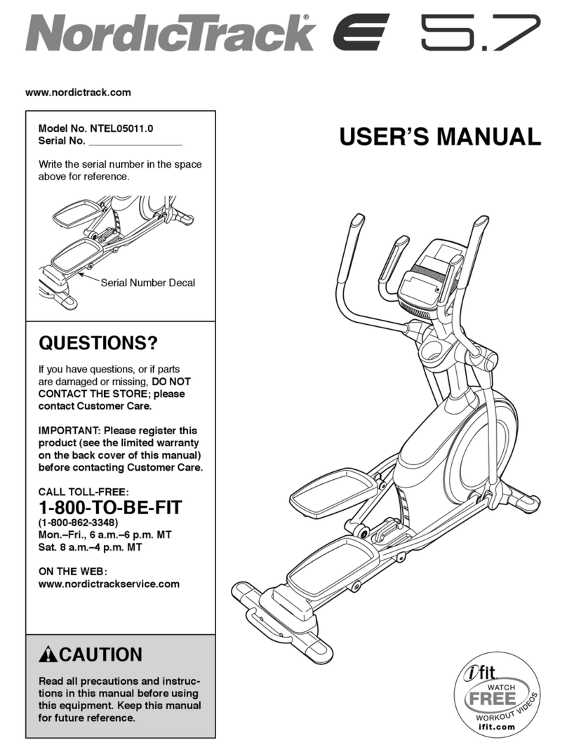 NordicTrack El E 5.7 Elliptical user manual