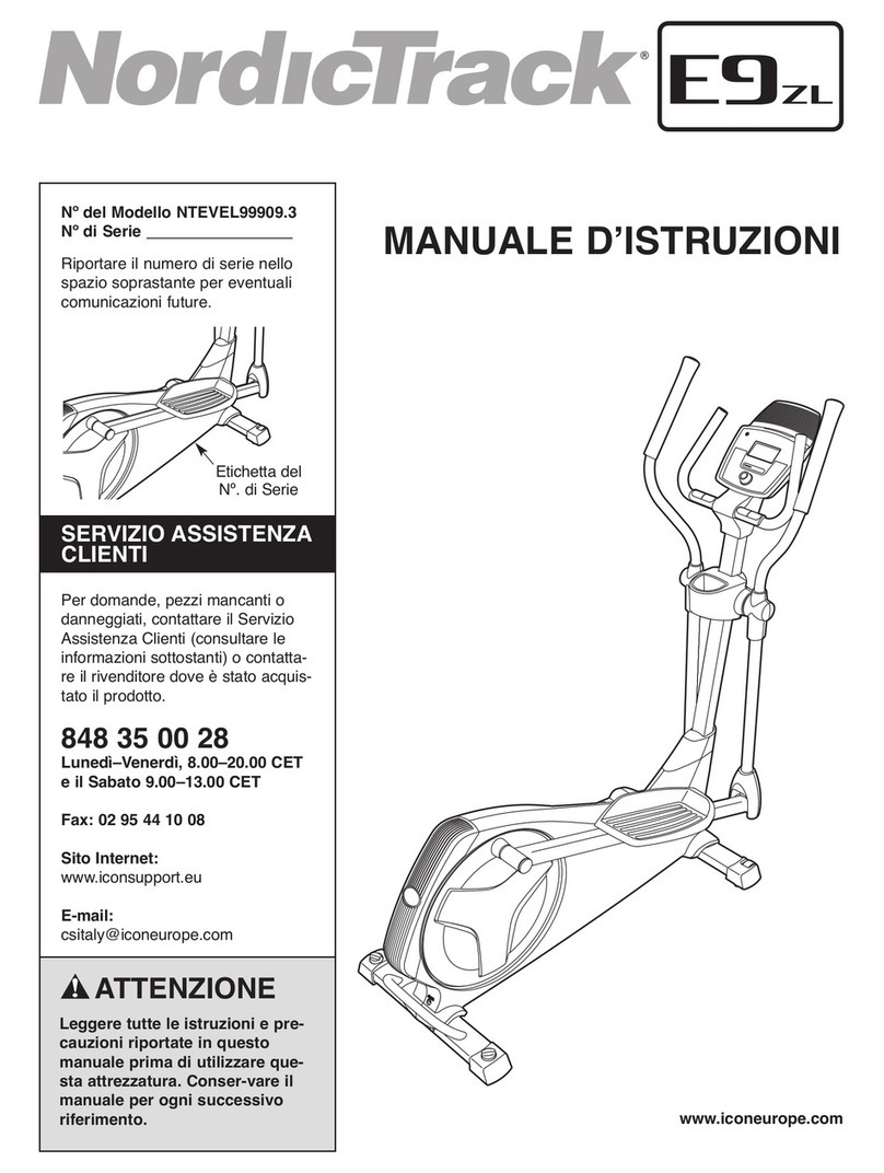 NordicTrack E9 Zl Elliptical Manuale d'istruzioni