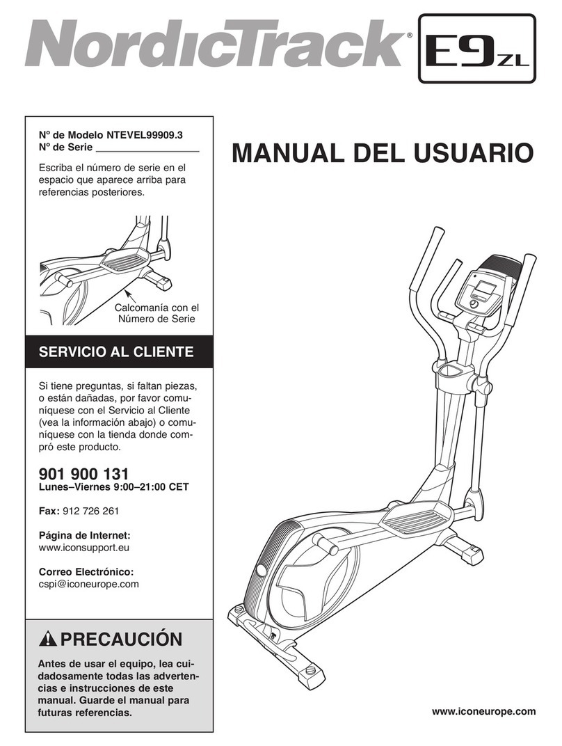 NordicTrack E9 Zl Elliptical Manual Del Usuario