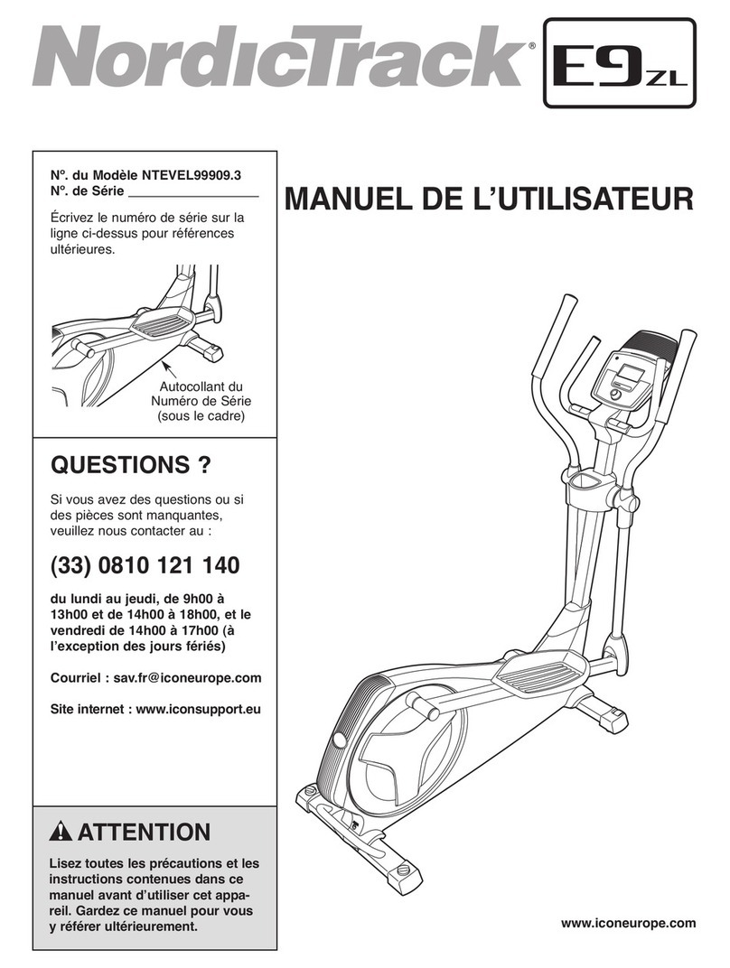 NordicTrack E9 Zl Elliptical Manuel de l'utilisateur