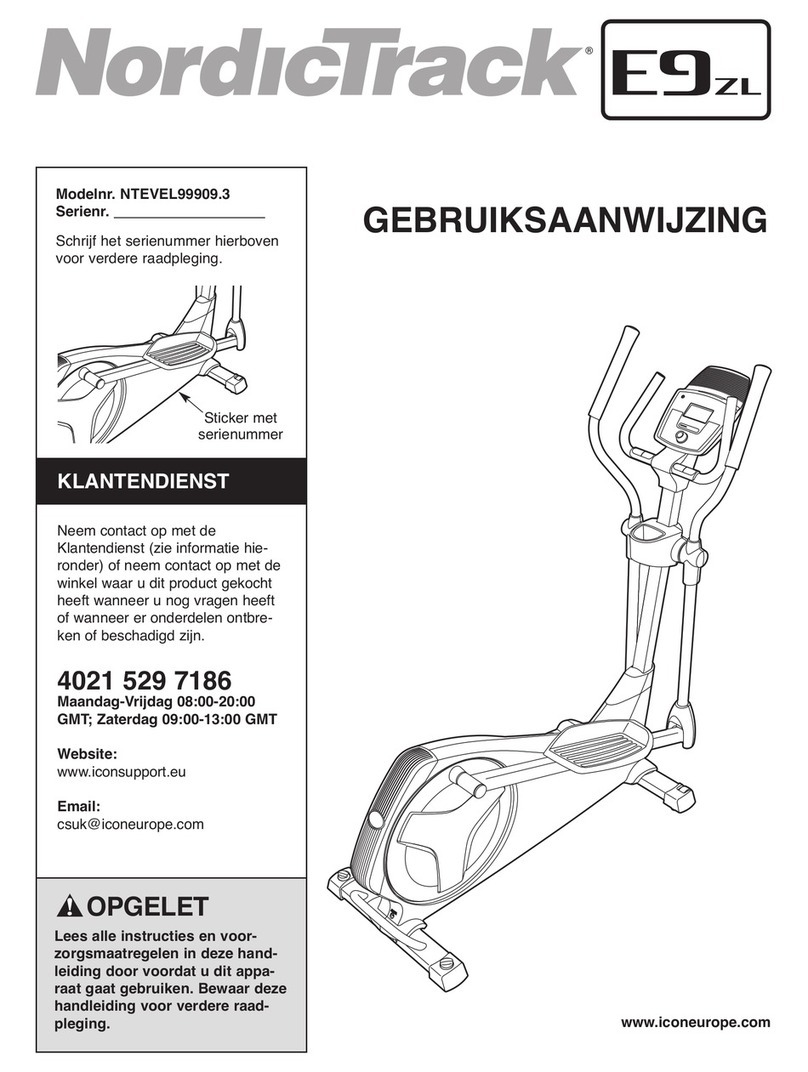 NordicTrack E9 Zl Elliptical Gebruiksaanwijzing