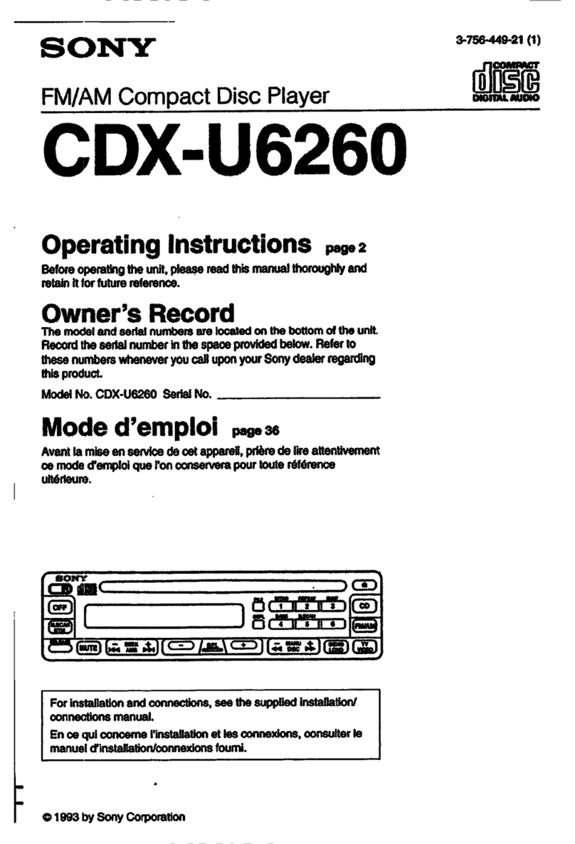 Sony CDX-U6260 operating instructions