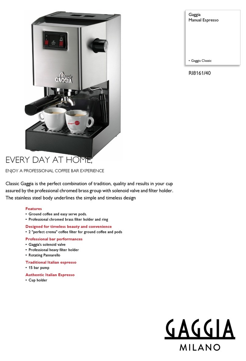 Gaggia Gaggia Classic RI8161/40 Specifications