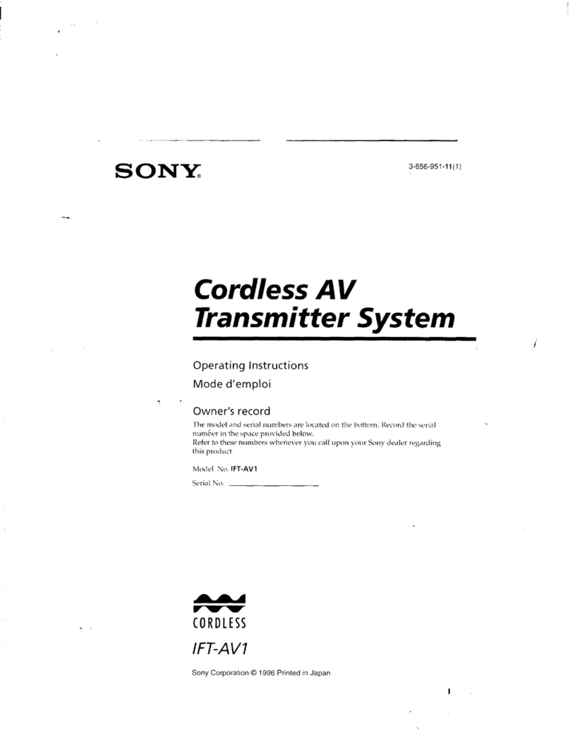 Sony IFT-AV1 operating instructions