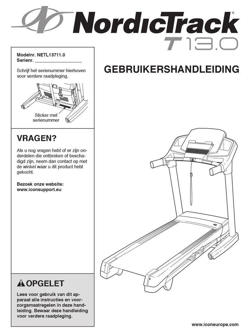 NordicTrack T 13.0 Treadmill User manual