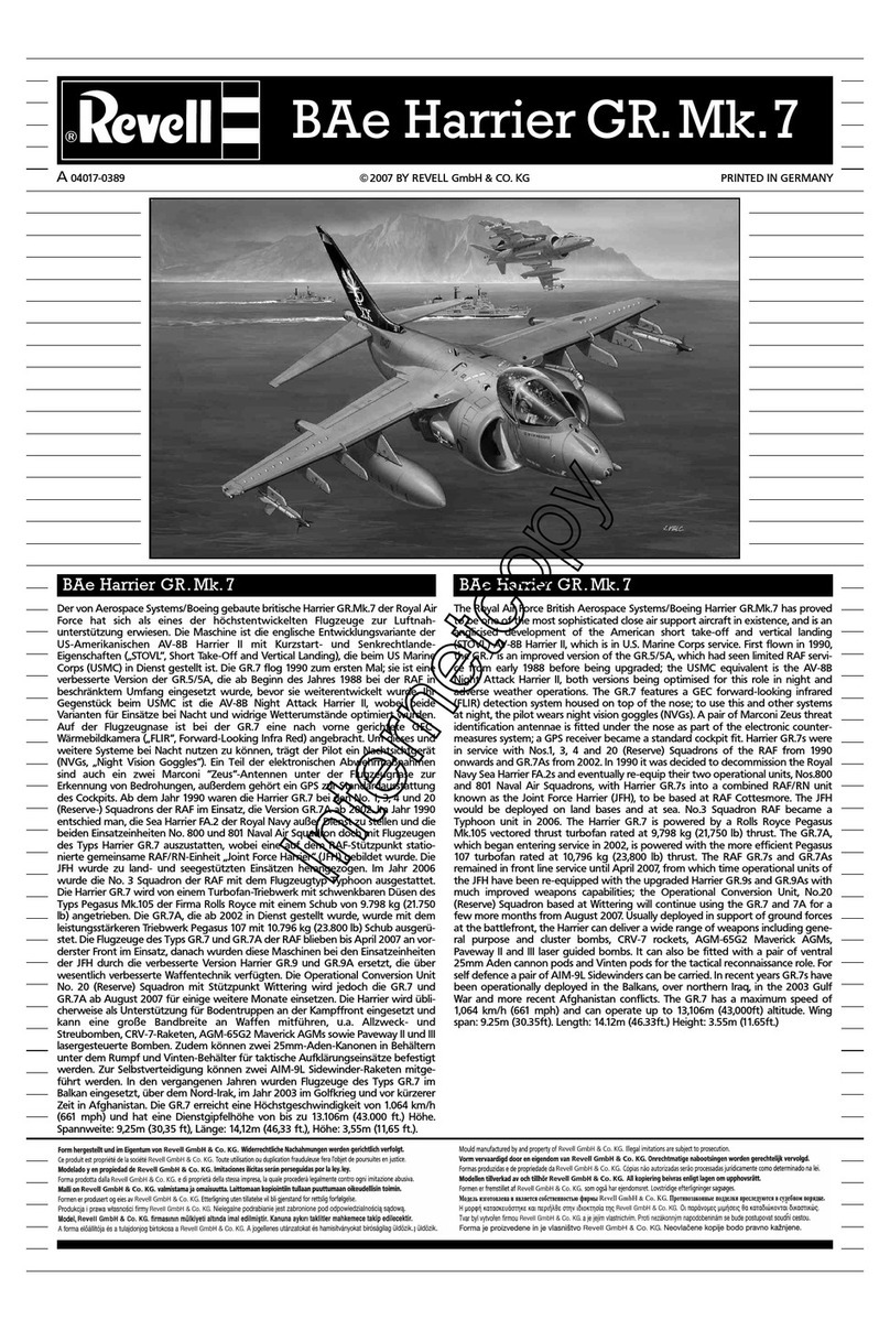 REVELL BAe Harrier GR.Mk.7 Assembly manual