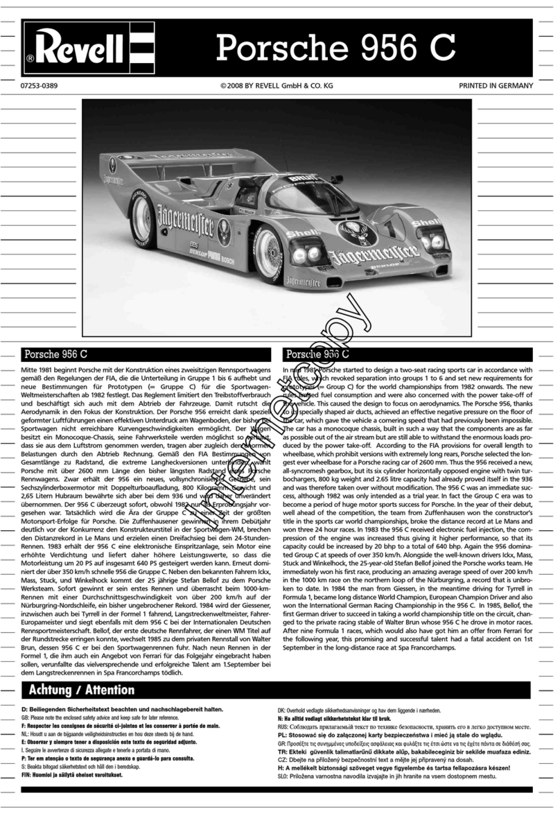 REVELL Porsche 956 C User manual