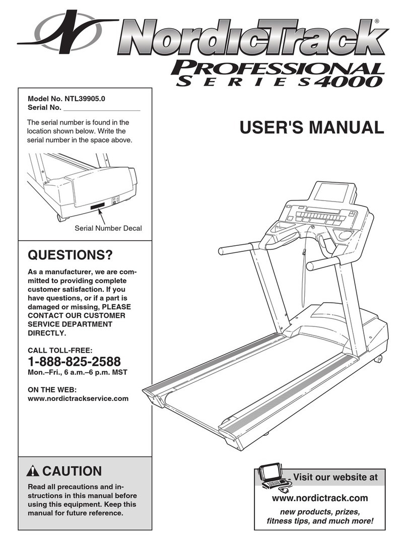 NordicTrack Professional Series 4000 Treadmill User manual