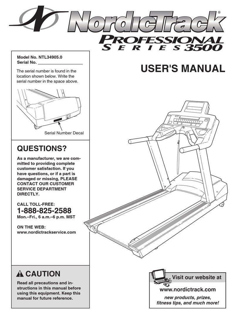 NordicTrack 3500 Treadmill User manual