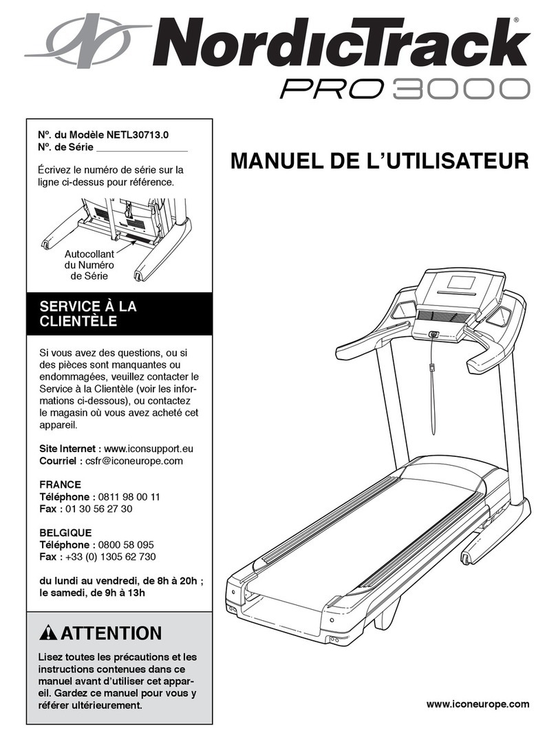 NordicTrack Pro 3000 Treadmill User manual