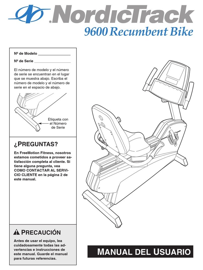 NordicTrack Ebu Nt 9600 Dom Bike Manual Del Usuario