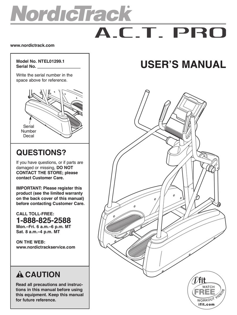 NordicTrack N0 A.c.t. Pro Elliptical manual