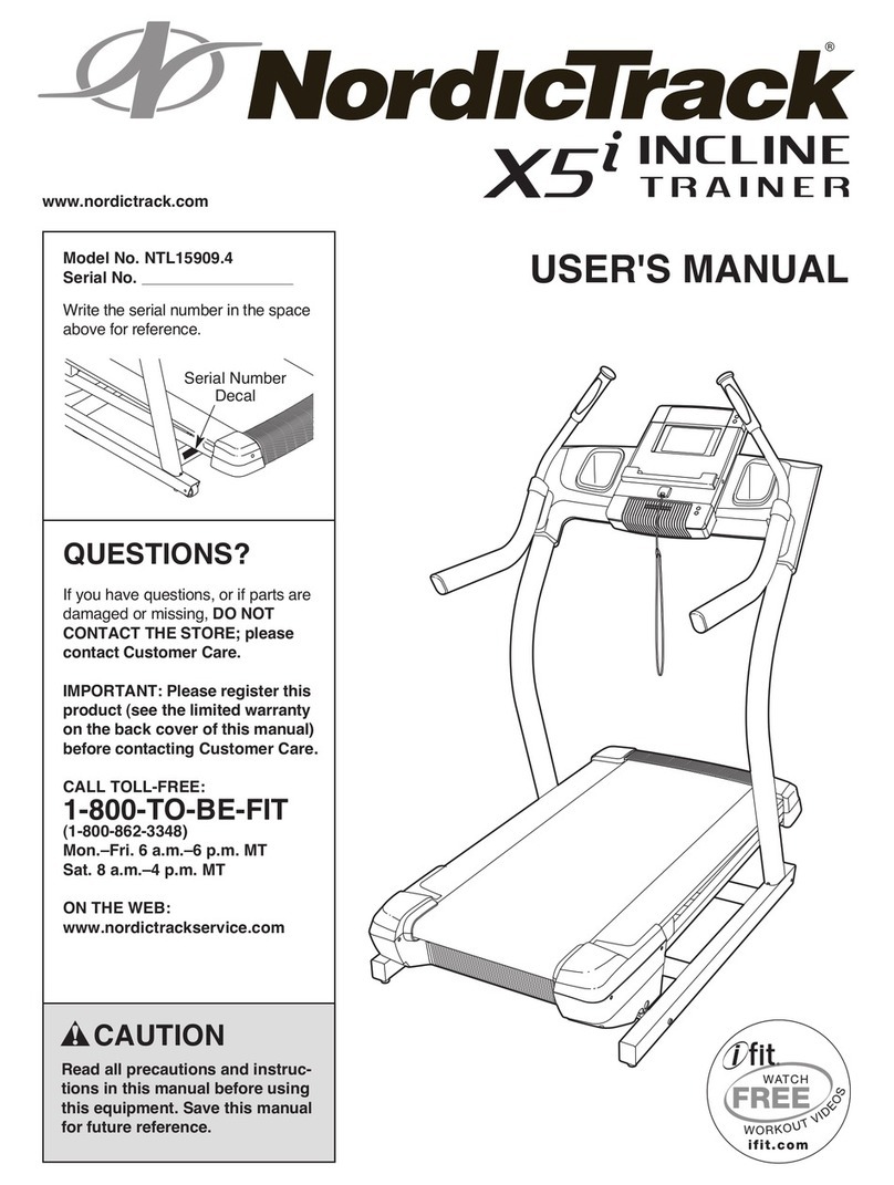NordicTrack Incln Trainer X5i Intera Treadmill User manual