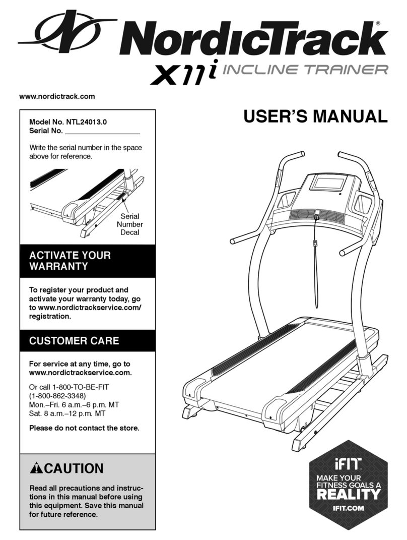 NordicTrack Incln Train X11i Intera Treadmill manual NordicTrack Incln Train X11i Intera Treadmill manual