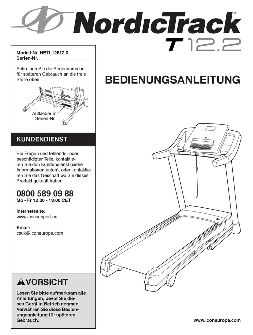 NordicTrack T 12.2 Treadmill Quick start guide