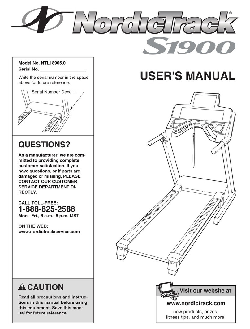 NordicTrack S 1900 Treadmill user manual