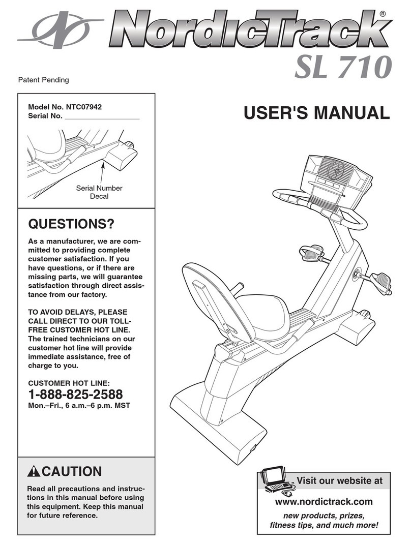 NordicTrack SL 710 User manual