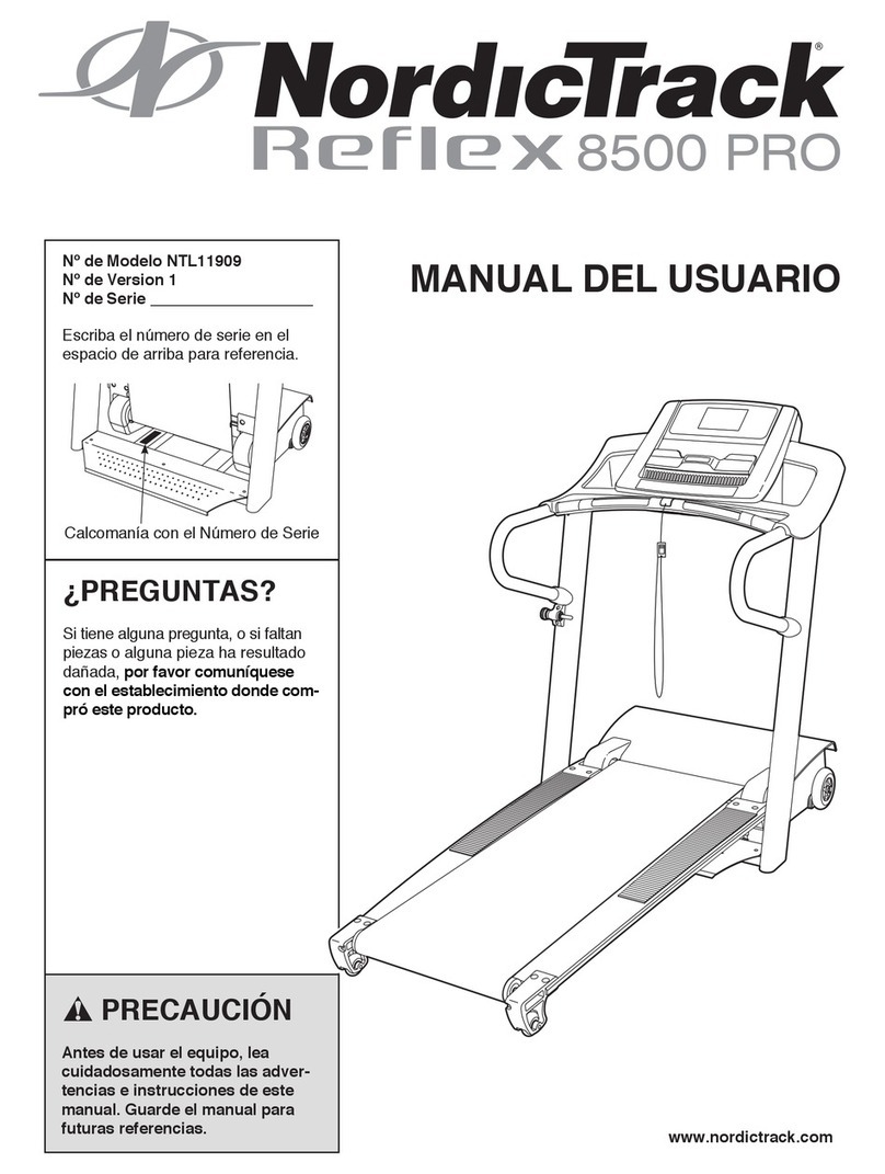 NordicTrack Reflex 8500 Pro Treadmill Manual Del Usuario