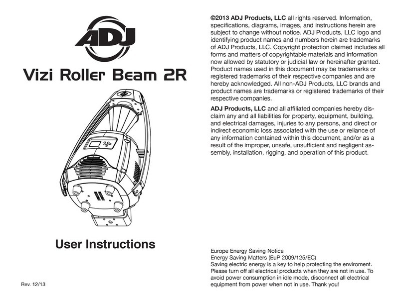 American DJ Vizi Roller Beam 2R User instructions