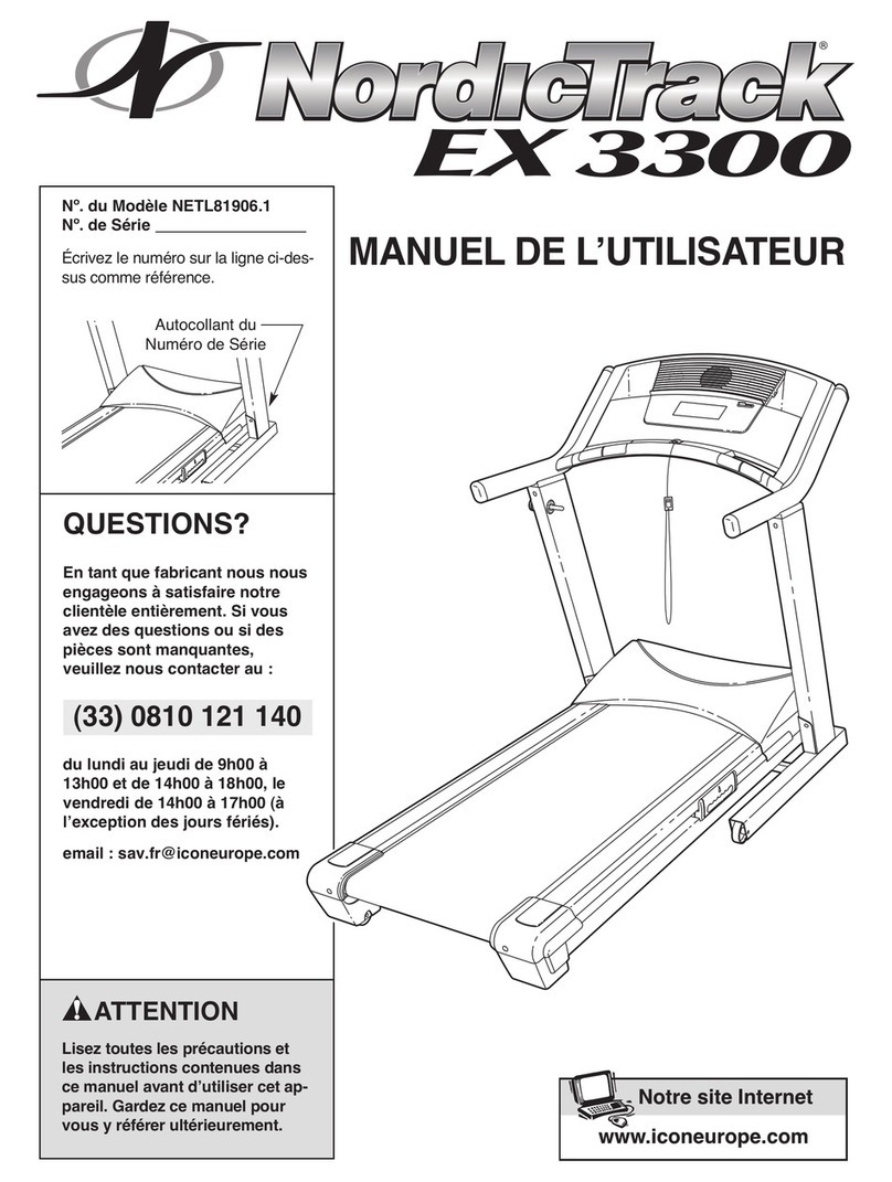 NordicTrack Ex 3300 Treadmill User manual