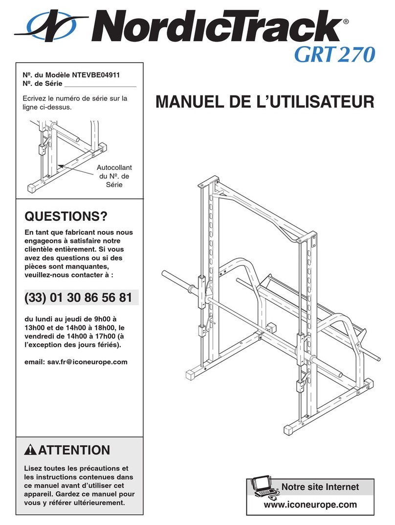 NordicTrack Grt270 Bench User manual
