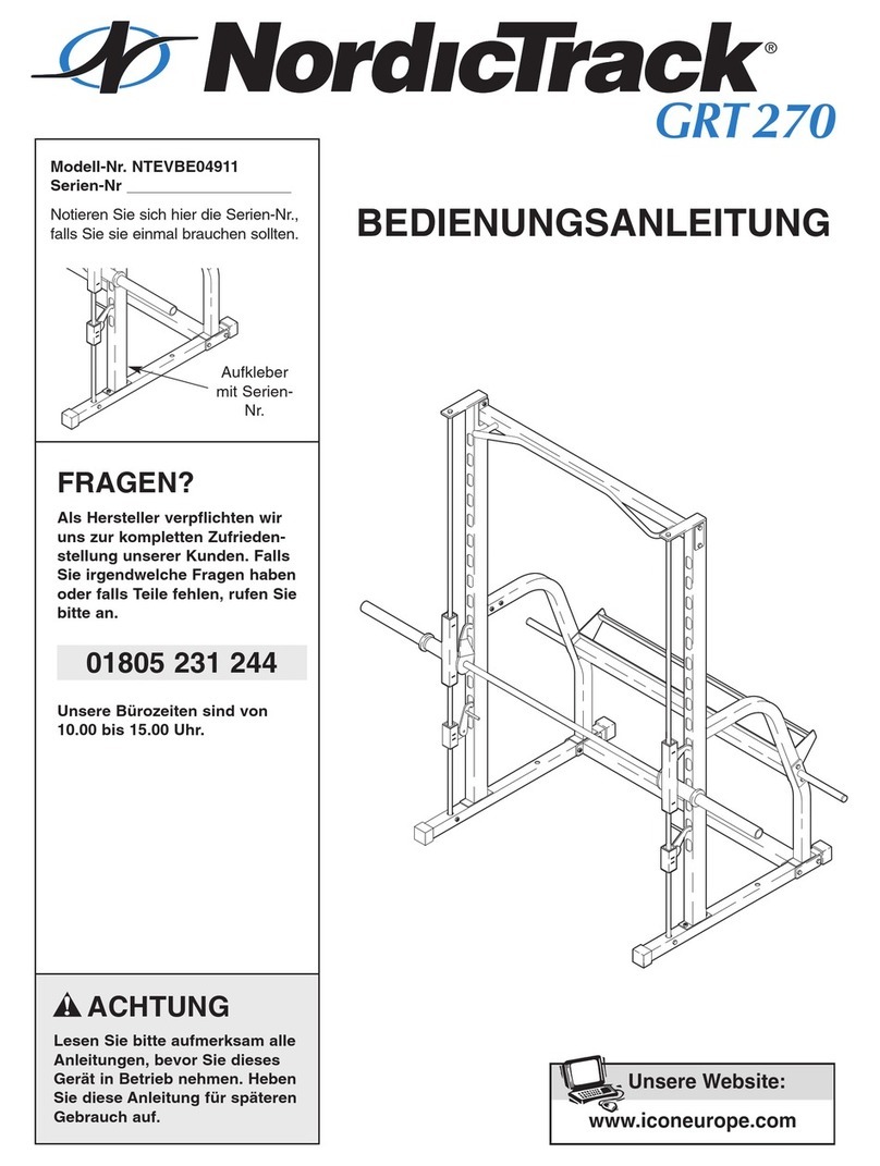 NordicTrack Grt270 Bench Quick start guide