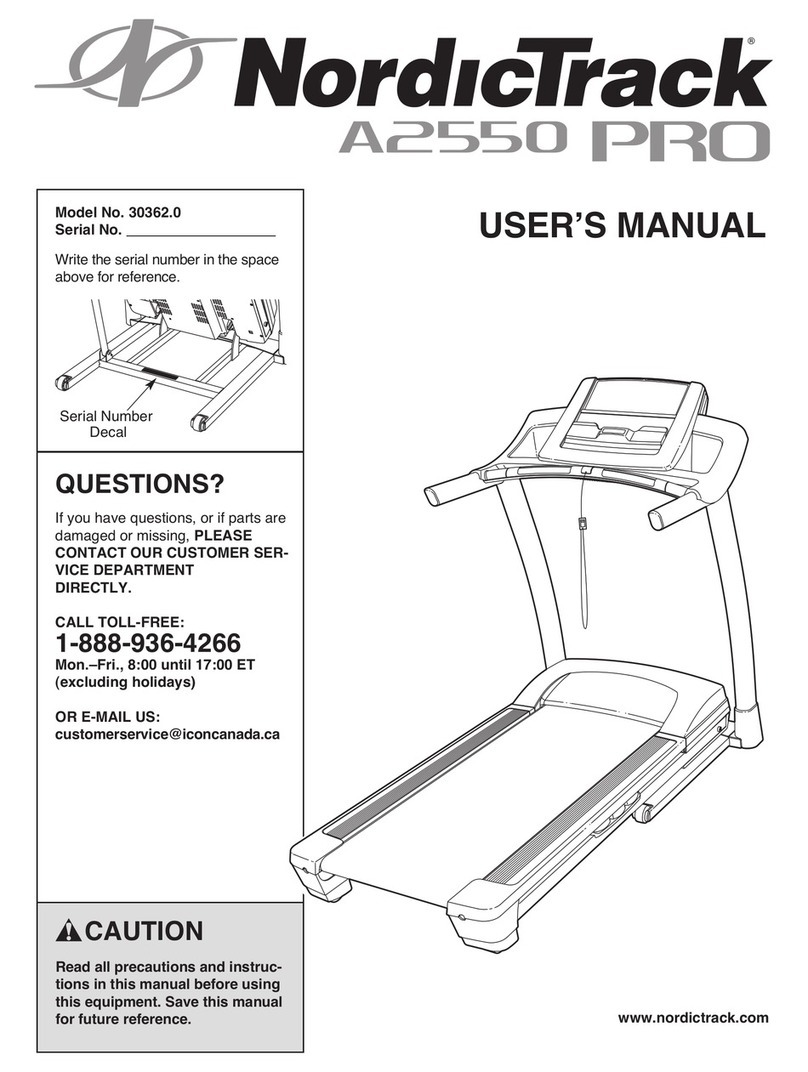 NordicTrack G7.0 Treadmill User manual