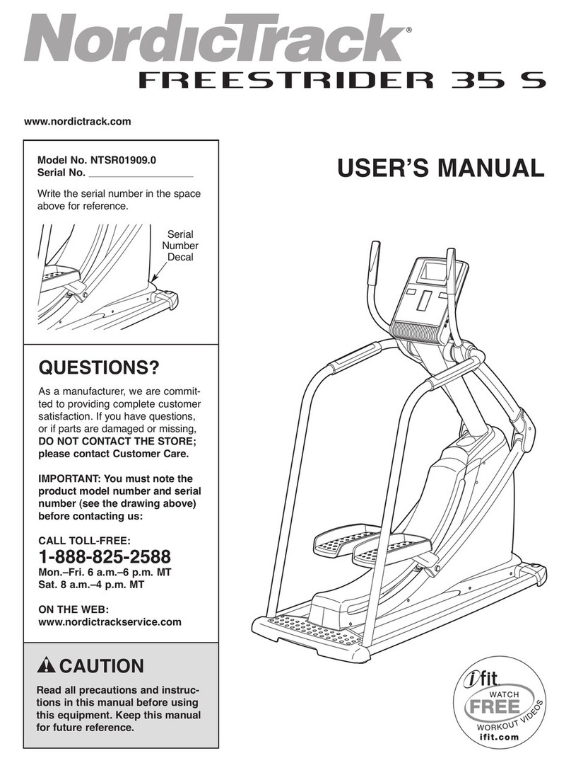 NordicTrack Freestrider 35 S Elliptical User manual