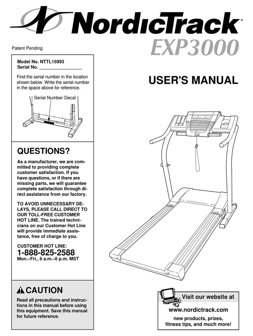 NordicTrack Exp 3000 Treadmill User manual