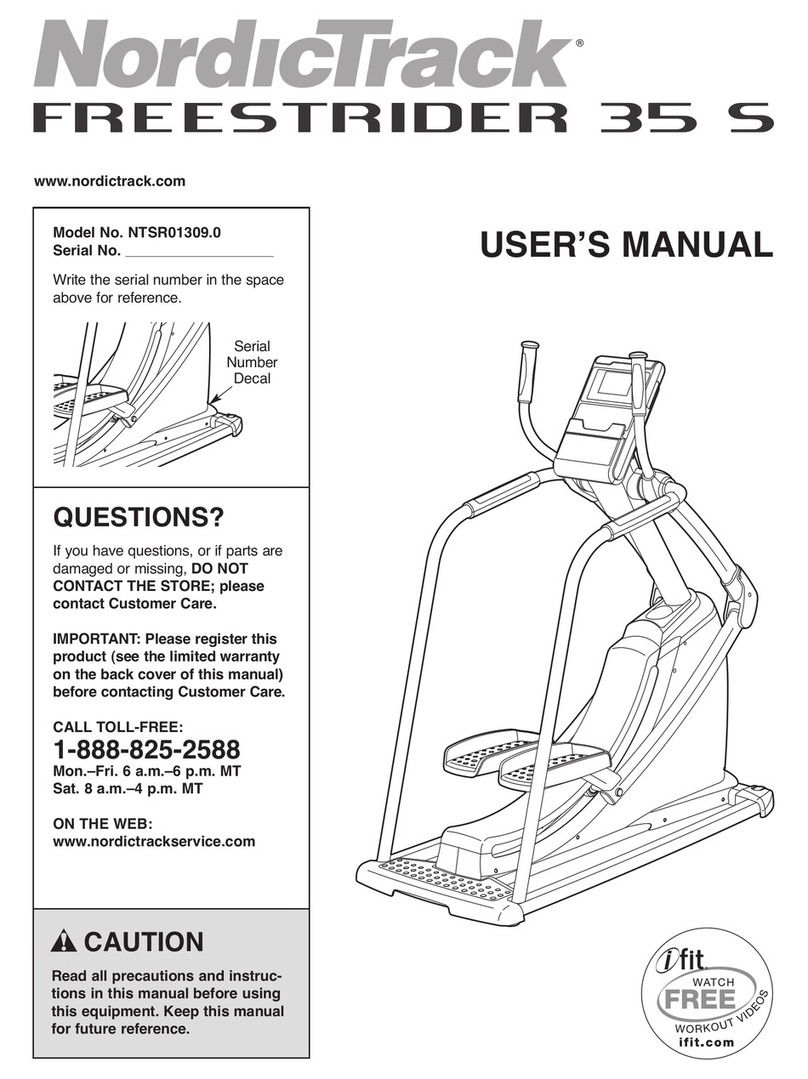NordicTrack Freestrider 30s Elliptical User manual