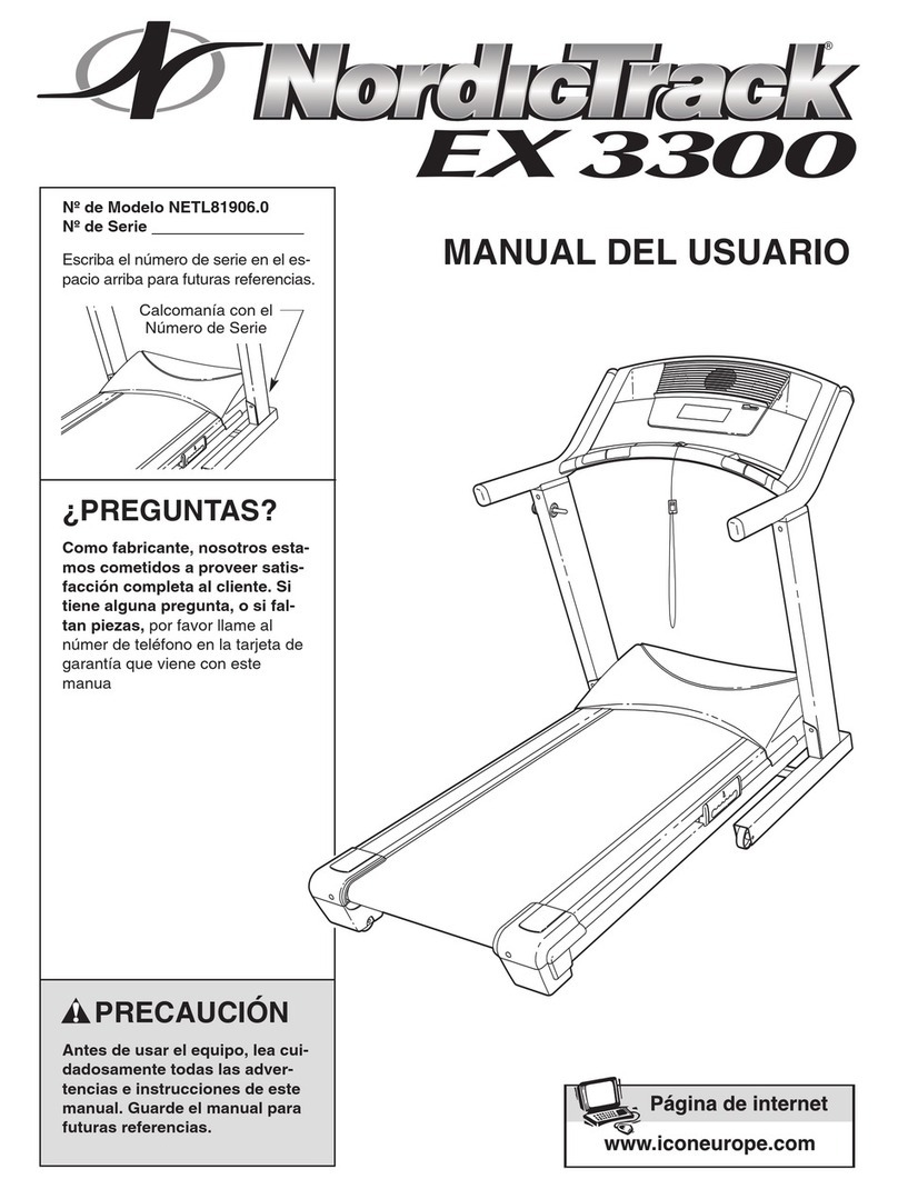 NordicTrack Ex 3300 Treadmill User guide