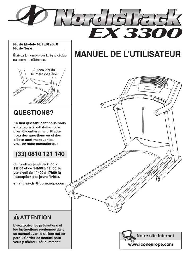 NordicTrack Ex 3300 Treadmill User manual
