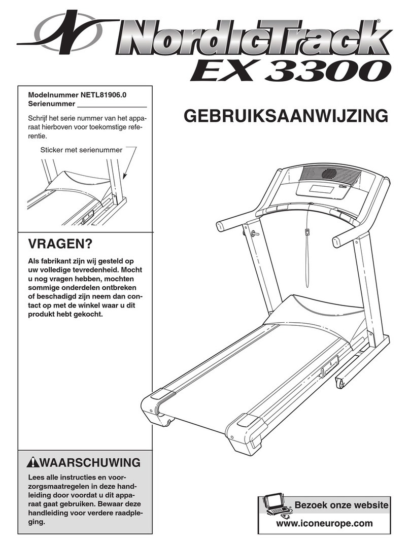 NordicTrack Ex 3300 Treadmill System manual