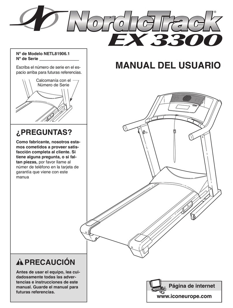 NordicTrack Ex 3300 Treadmill User guide