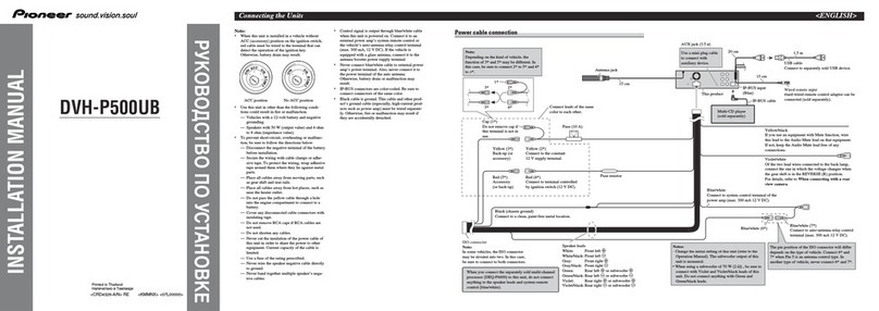 Pioneer DVH-P500UB installation manual
