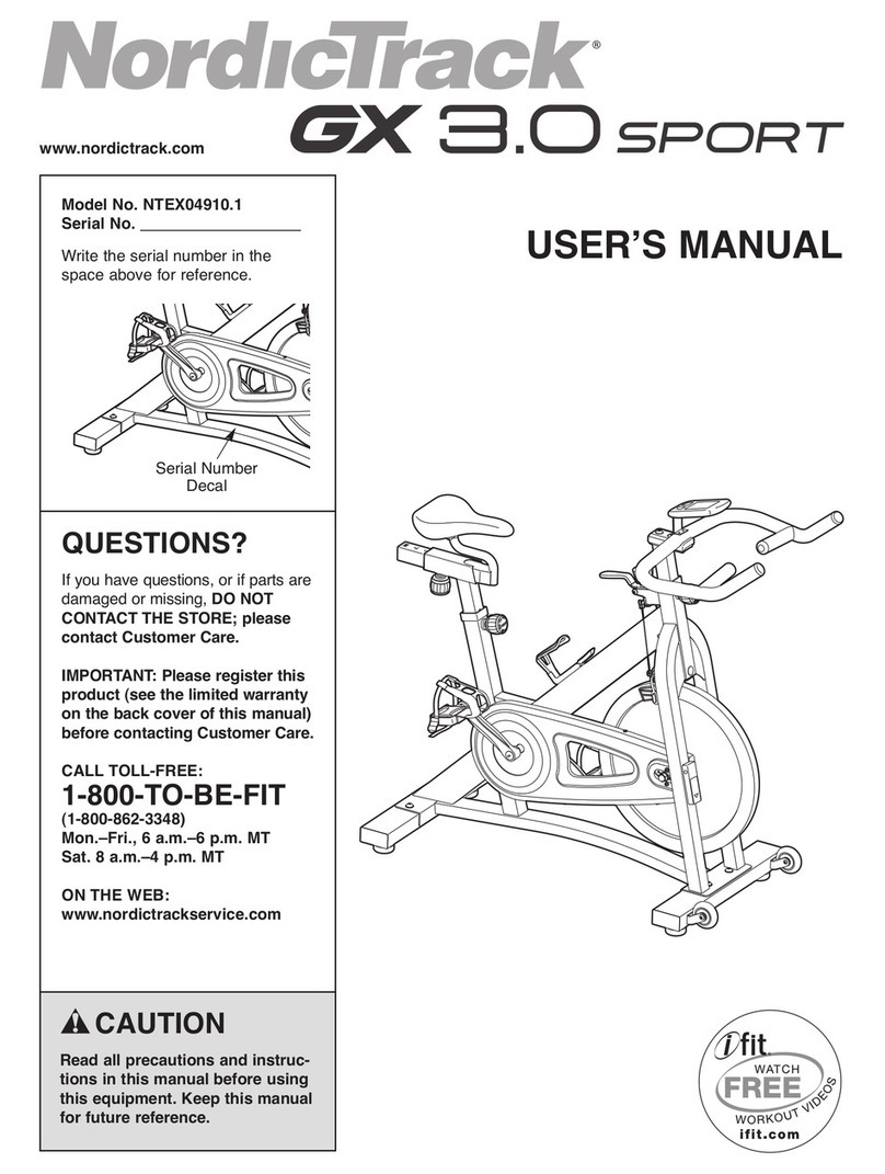 NordicTrack Gx3.0 Bike manual