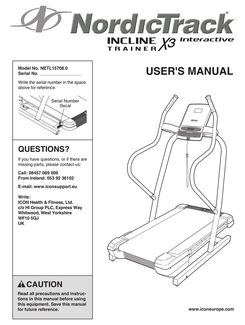 NordicTrack Incline Trainer X3 User manual NordicTrack Incline Trainer X3 User manual