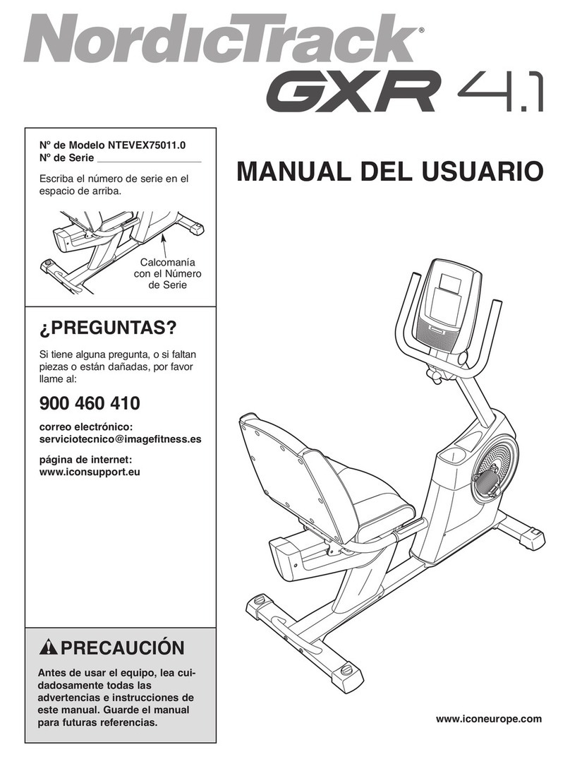 NordicTrack Gxr4.1 Bike User guide
