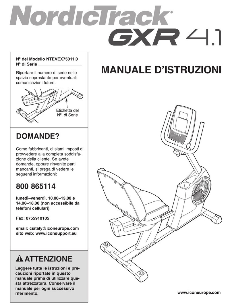 NordicTrack Gxr4.1 Bike Operating and maintenance manual NordicTrack Gxr4.1 Bike Operating and maintenance manual