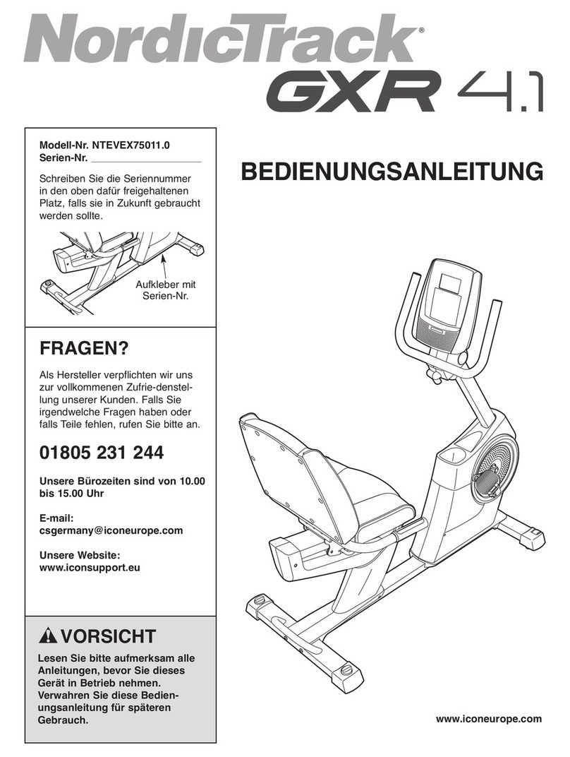 NordicTrack Gxr4.1 Bike Bedienungsanleitung