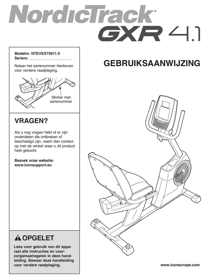NordicTrack Gxr4.1 Bike Gebruiksaanwijzing