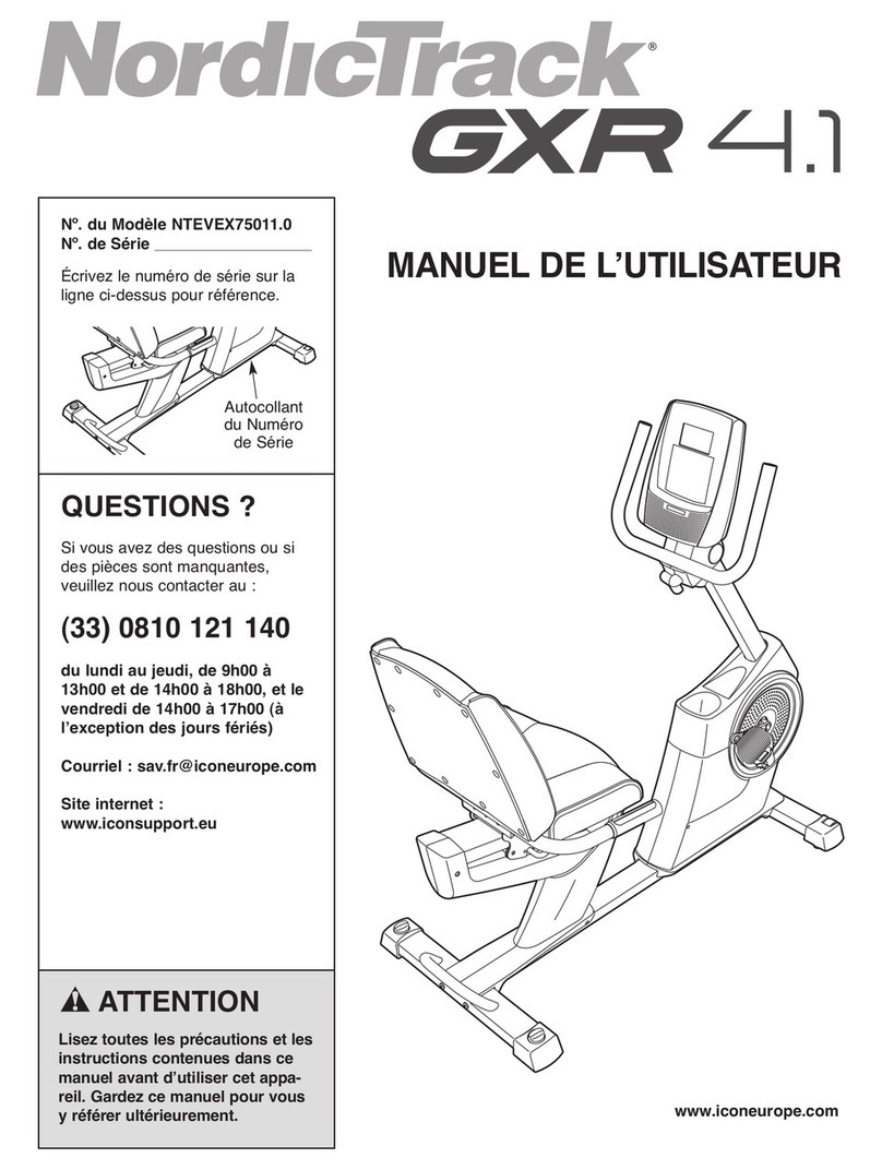 NordicTrack Gxr4.1 Bike User manual