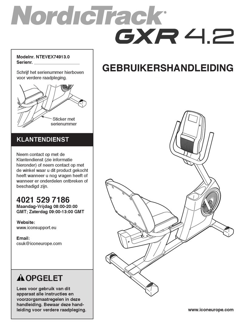 NordicTrack Gxr 4.2 Bike Gebruikershandleiding